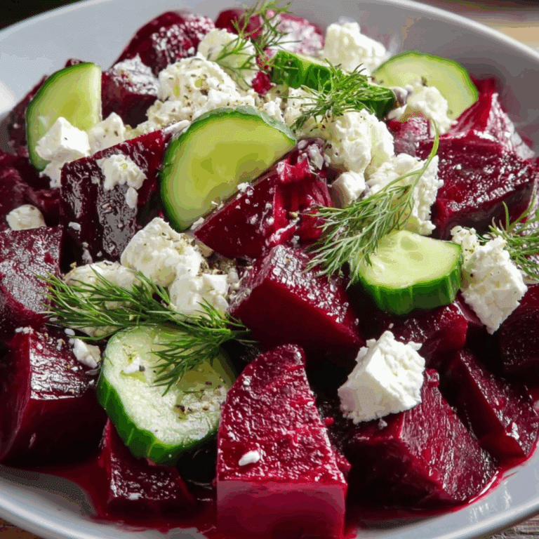 Beet Salad with Feta, Cucumbers & Dill