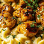 Garlic Butter Chicken Bites with Creamy Pasta