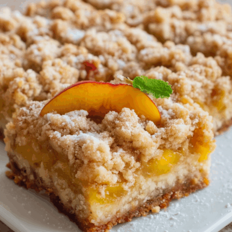 Peaches and Cream Crumble Bars