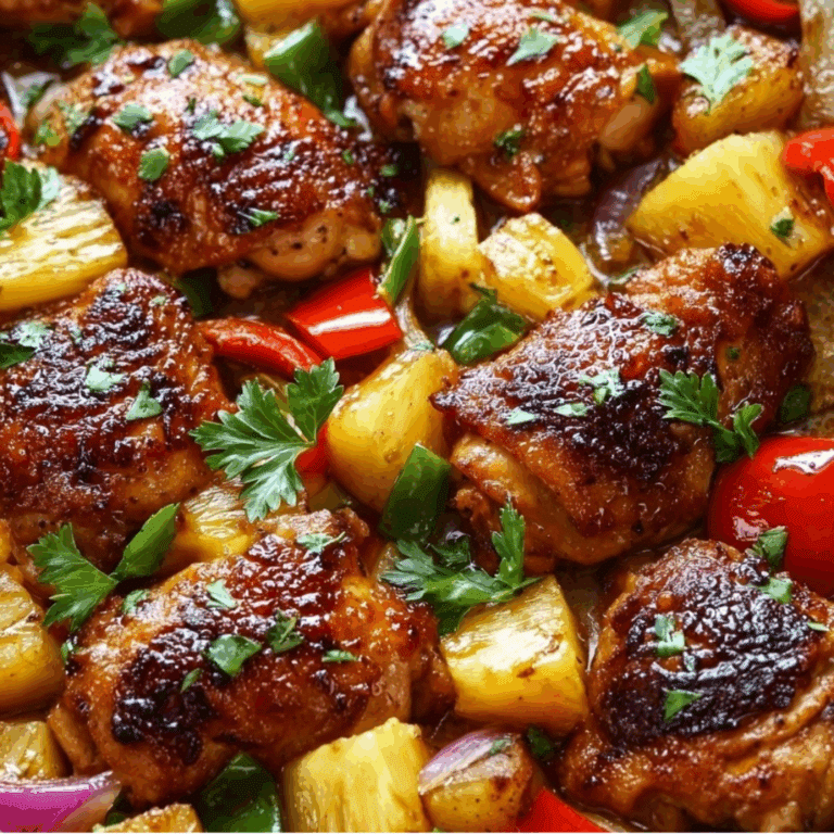 Sheet Pan Hawaiian Chicken with Pineapple and Peppers