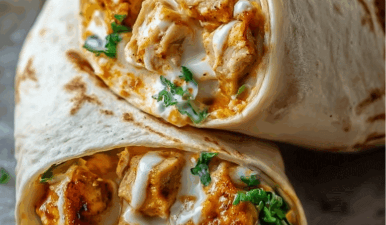 Cheesy Garlic Chicken Wraps