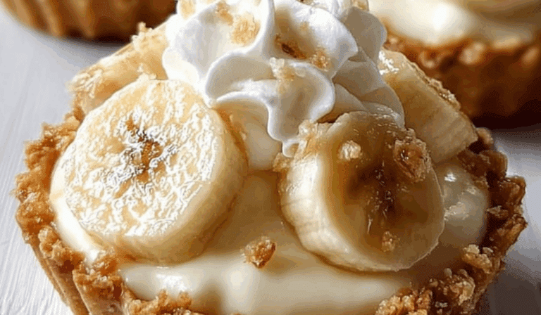 No Bake Mini Banana Cream Pies