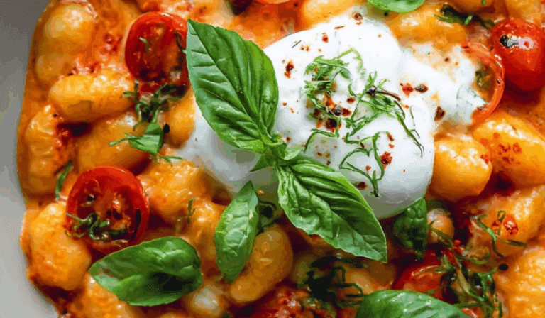 Tomato Gnocchi with Burrata