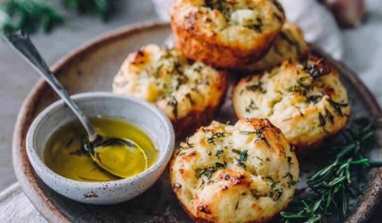 Ingredients for Easy Garlic Rosemary Focaccia Muffins