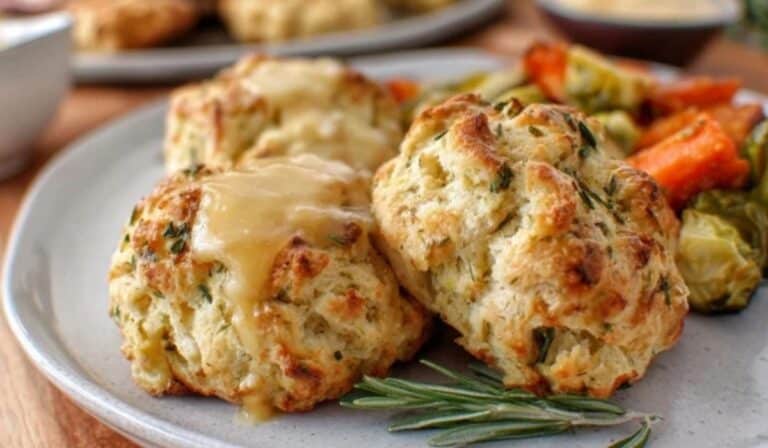 Stuffing Biscuits fresh from the oven