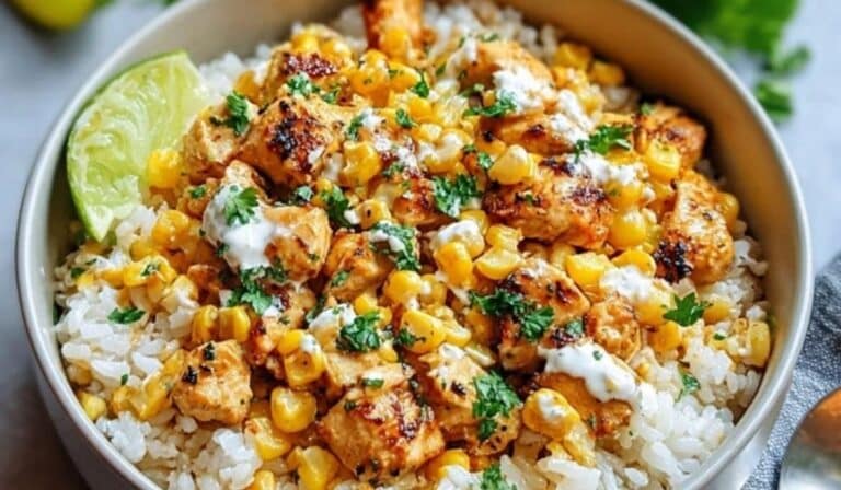 Street Corn Chicken Rice Bowl