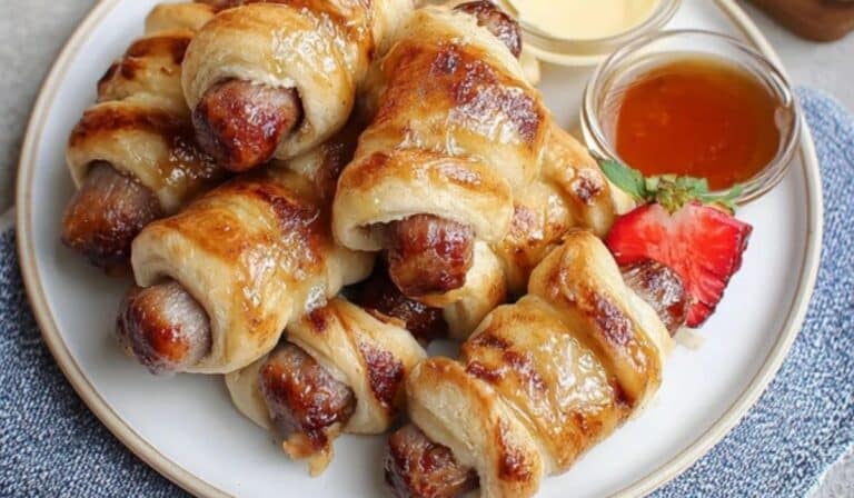 Breakfast Pigs in a Blanket on a cozy morning table
