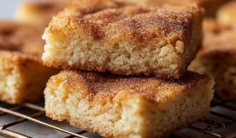 Easy Cinnamon Sugar Blondies freshly baked