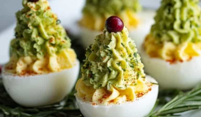 Deviled Egg Christmas Trees Holiday Platter