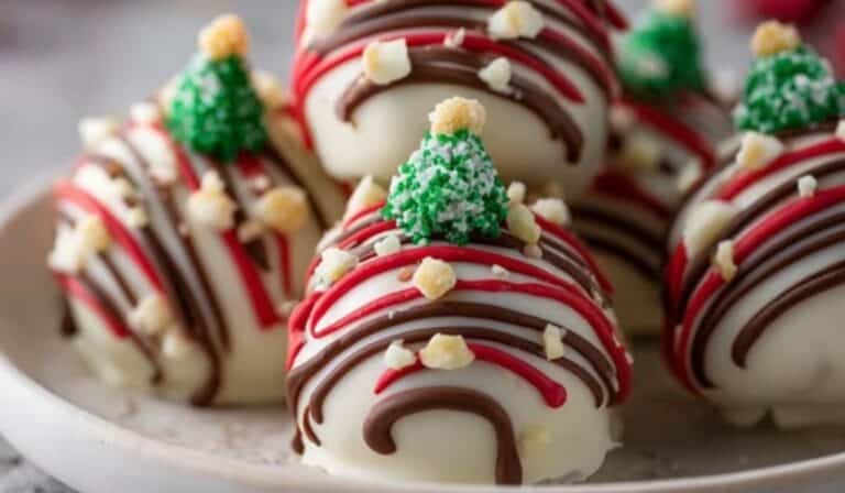 Little Debbie Christmas Tree Cake Truffles on platter