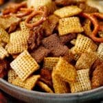 The Best Extra Bold Savory Chex Mix in a bowl