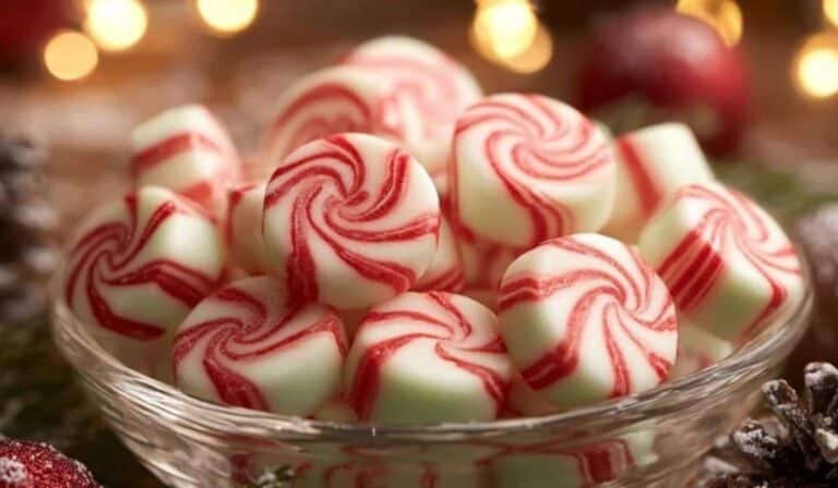 Soft Christmas Peppermints holiday display