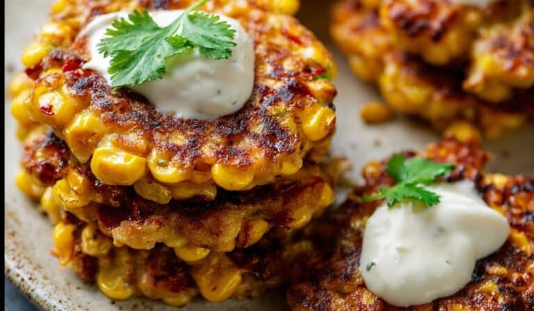 Corn fritters crispy golden recipe with ingredients and steps