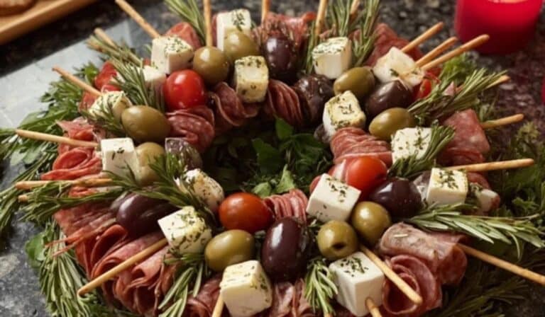 Christmas Antipasto Wreath Holiday Appetizer