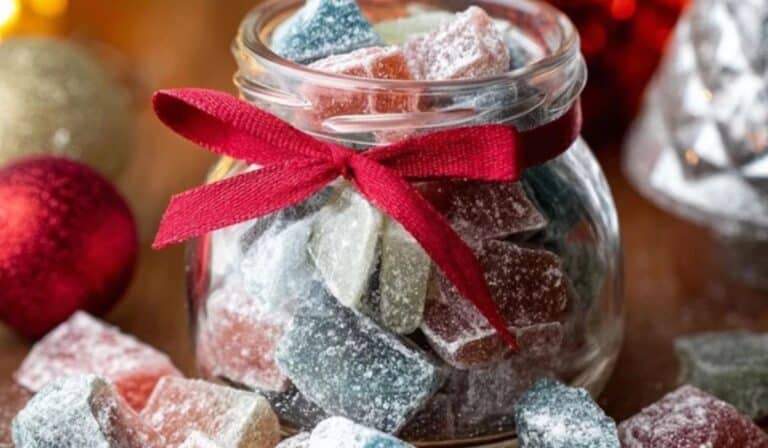 Hard Tack Candy colorful glass bowl homemade