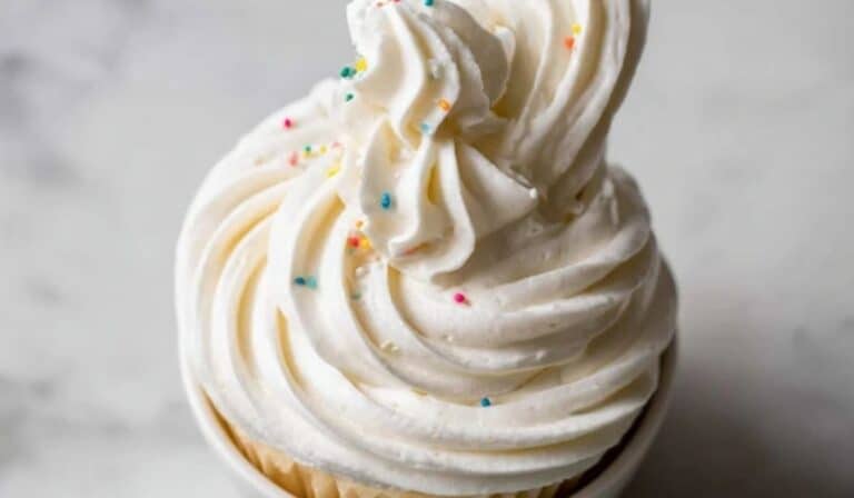 Swiss Meringue Buttercream in mixing bowl