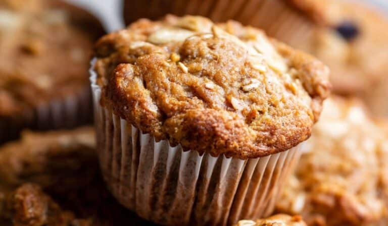 Baby Apple Banana Oat Muffins freshly baked
