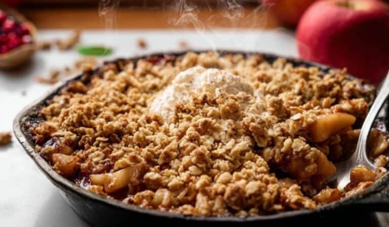 Gluten Free Apple Crisp fresh from oven