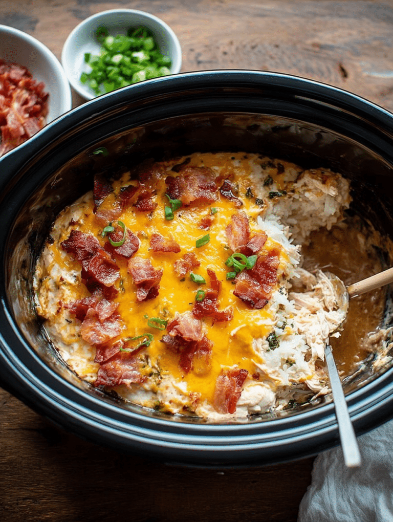 Delicious Slow Cooker Crack Chicken served with bread rolls and green onions, showcasing a creamy and cheesy texture.